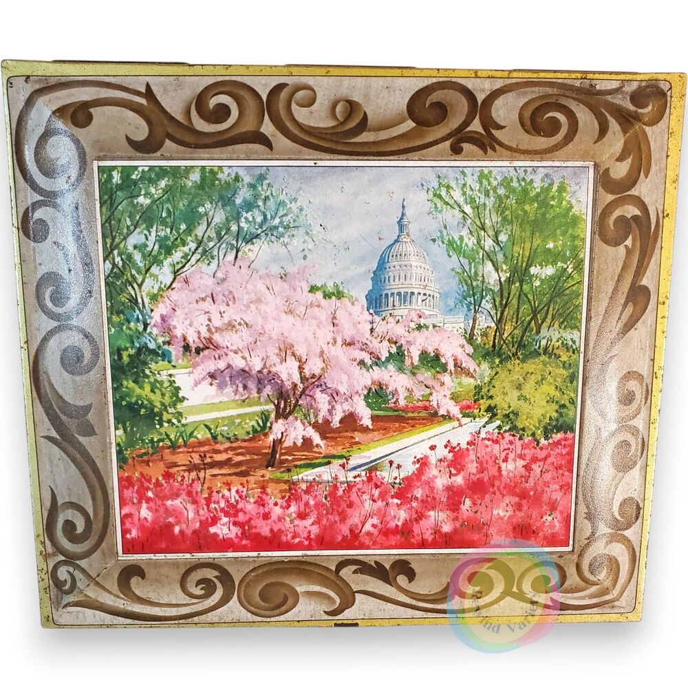 Vintage Sunshine Biscuits Washington DC Sakura Tin
